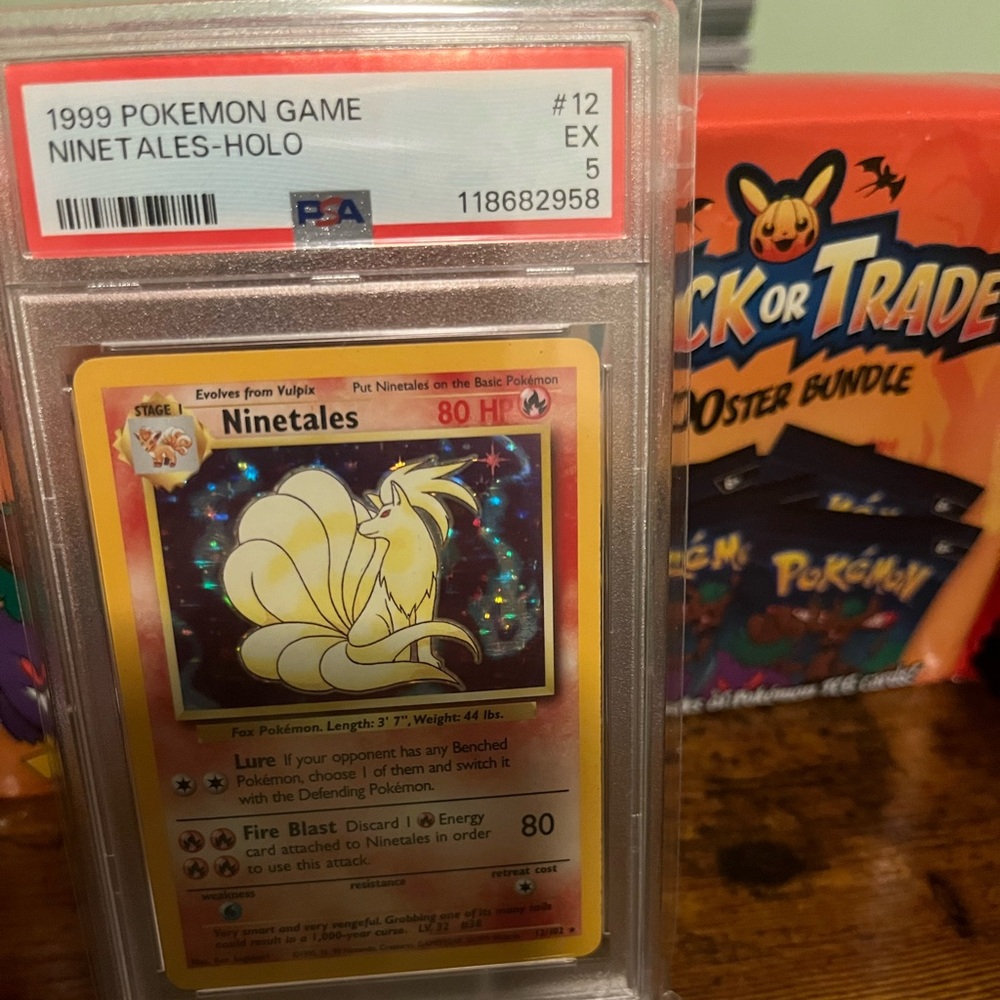 1999 Ninetales Holo Card Base PSA 5